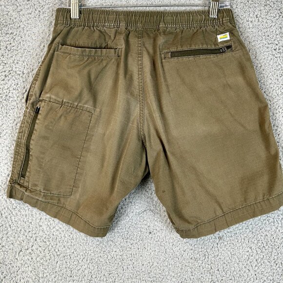 Vuori Shorts Size XS Green Ripstop Logo Stretch Drawstring Outdoor Hiking 28" - Picture 2 of 6